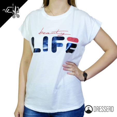 T-shirt donna con scritta Life