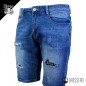 Bermuda di jeans slim fit con strappi e fodera interna