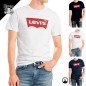 T-Shirt Levi's uomo 100% Cotone stampo sul petto, Bianco- Nero-Blu Dresserd