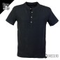 T-Shirt Uomo Cotone Tinto Capo Maglietta Serafino con Bottoni Maglia 100% Cotone Dresserd