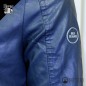 Giubbotto Uomo Ecopelle Collo coreano Old Seams Slim Fit Blu Nero Tessuto Leggero Giubbini Dresserd