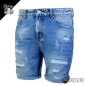 Bermuda Uomo in Jeans Strappi Denim Regular Fit Pantaloni Corti Dresserd