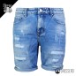Bermuda Uomo in Jeans Strappi Denim Regular Fit Pantaloni Corti Dresserd