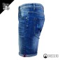 Bermuda Di Jeans Uomo Denim elasticizzato con strappi, Pantaloncino Dresserd