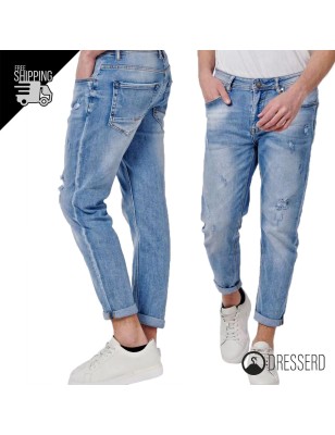 Jeans Uomo Pantalone chiaro modello elasticizzato, pantaloni dresserd