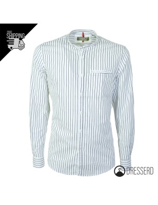 Camicia Uomo collo Coreano 100% Cotone Camicie Bianche Semi Slim Fit Dresserd
