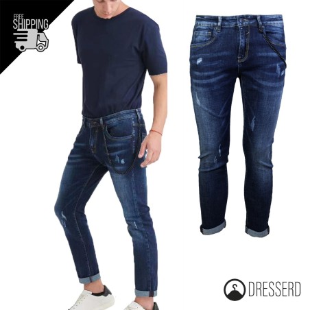 Pantalone Jeans Lungo Uomo Dresserd Semi Slim Fit Elasticizzato