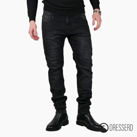 Jeans Nero Pantalone Lungo modello 5 tasche semi slim fit dresserd