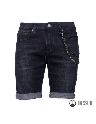 Bermuda Uomo Jeans Nero modello elasticizzato Pantalone corto Dresserd Moda