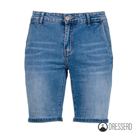 Bermuda uomo in Jeans Tasca America Pantalone corto Modello elasticizzato