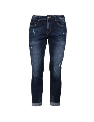 Jeans Uomo Pantalone Dresserd Gamba stretta Colorazione scura